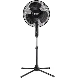 Comfort Zone Electric Oscillating Pedestal Fan, Stand Fan, 16 inch, 3 Speed, 90 Degree Oscillating Head, Adjustable Height and Tilt, Airflow 7.48 ft