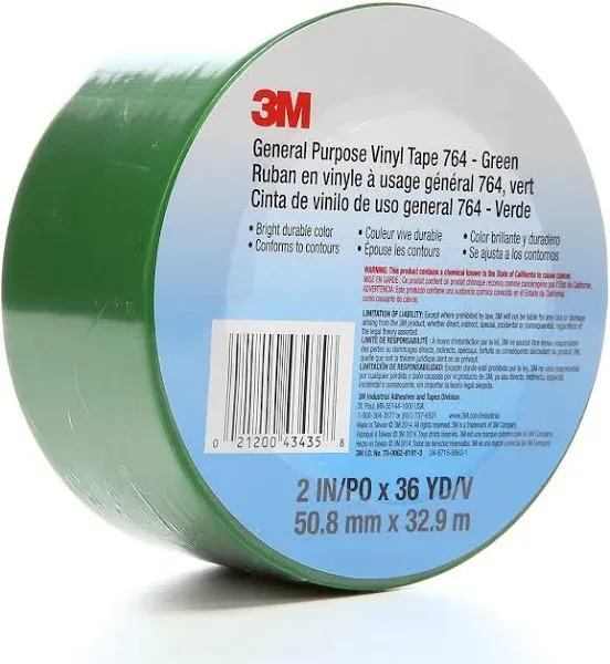 3M General Purpose Vinyl Tape 764, 1" x 36 yd., 5.0 mil, Purple