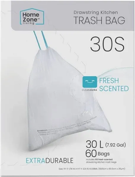 Home Zone Living 8 Gallon Kitchen Trash Bags