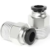 TAILONZ Pneumatic male Straight 3/8 inch Tube OD x 3/8 inch NPT Thread Push to Connect Fittings PC-3/8-N3 (Pack of 10)