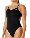 TYR Tfdus7a Women's Durafast Elite Cutoutfit Swimsuit - Black, 30