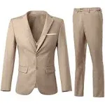 Men Suit Set Slim Fit Wedding Suit Business Suit Champagne Prom Groomsmen Suits Tuxedos Jacket Blazer Vest Pants Men Suits L