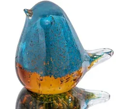 QFkris Handmade Glass Bird Blown Glass Figurine