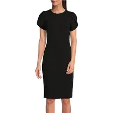 Calvin Klein Women’s Tulip Sleeved Sheath Dress, Black, 14