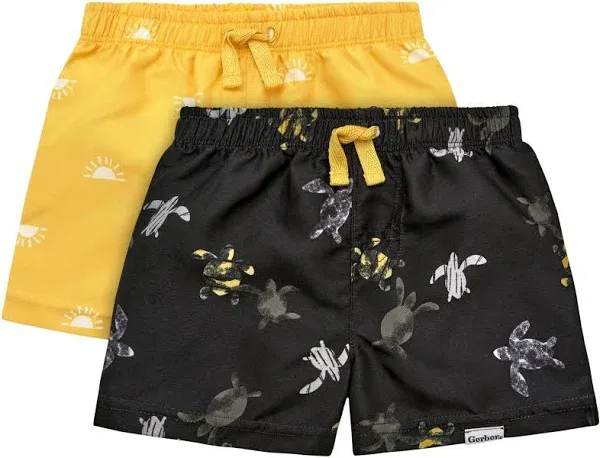 Gerber Baby-Boys Toddler 2-Pack Swim Trunks