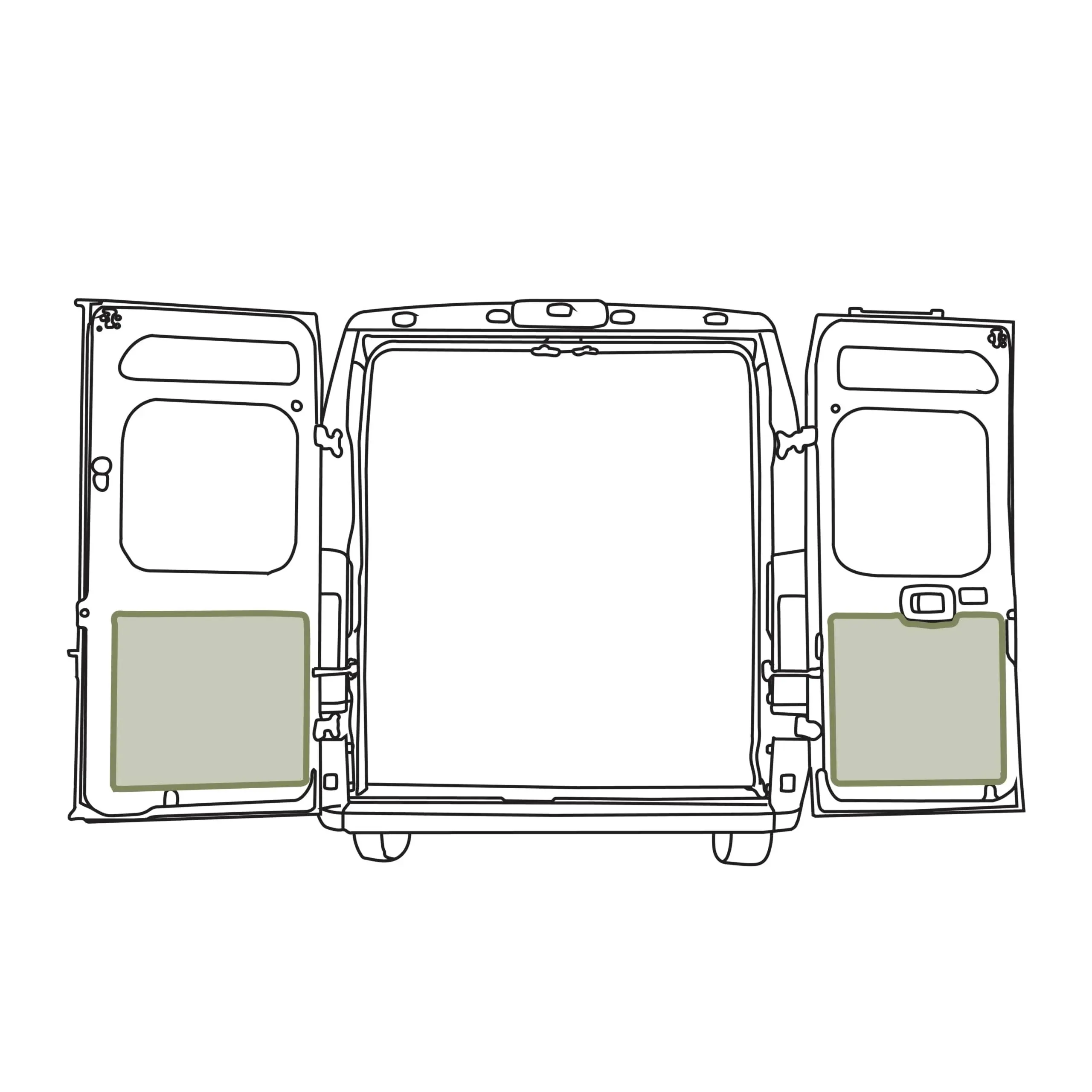 VanEssentials Ram ProMaster Rear Door Storage Panels