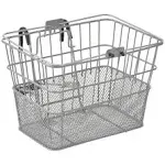 Retrospec Detachable Steel Half-Mesh Apollo Bike Basket with Handles, Silver