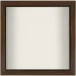 Americanflat 11x11 Shadow Box Frame with Shatter-Resistant Glass - Silhouette Collection - Large Shadow Box Display Case for Tabletop and Wall Display - Walnut with Soft Linen Back