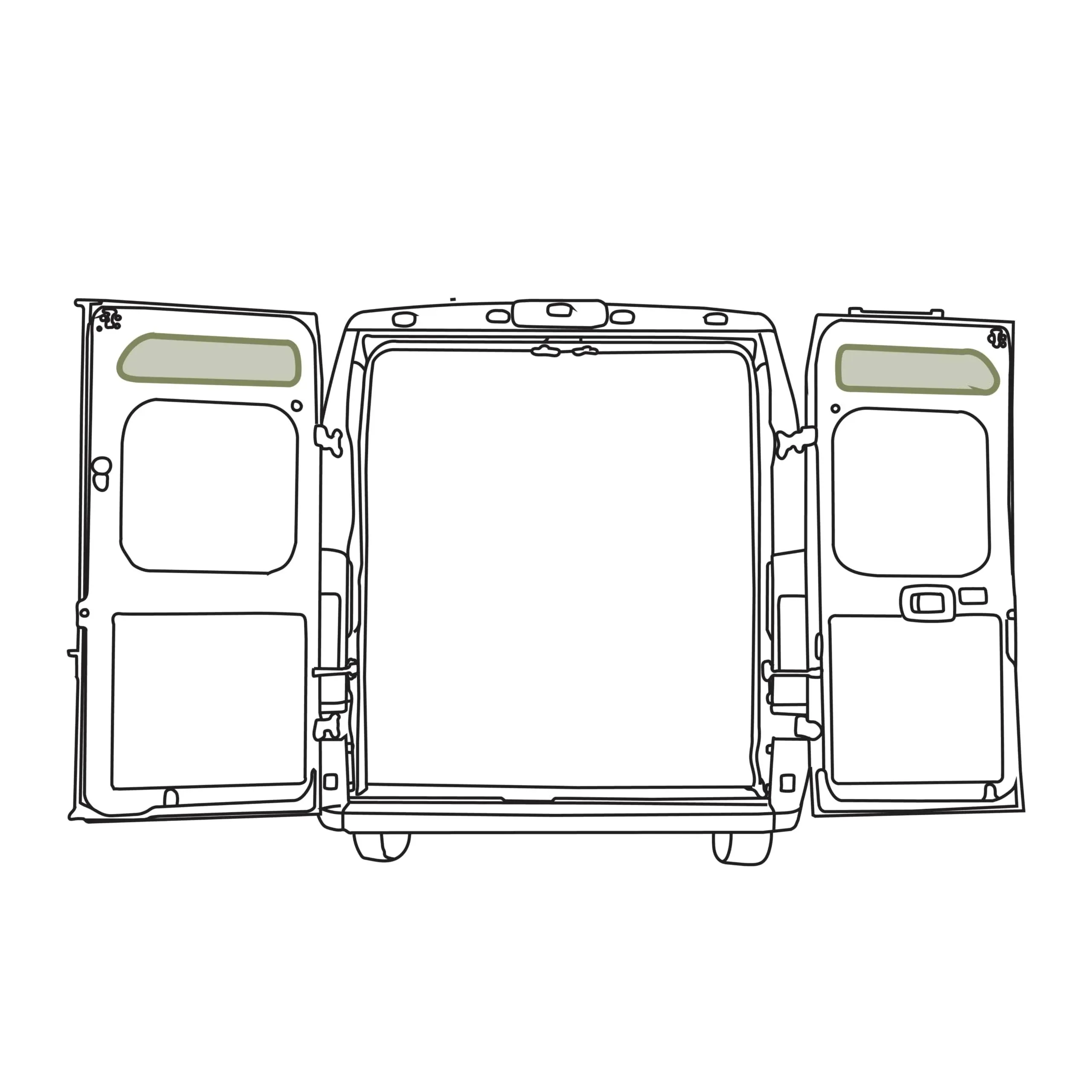 VanEssential Ram ProMaster Van Upper Rear Door Storage Panels (Pair)