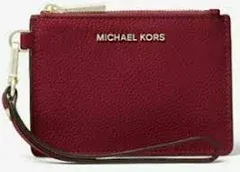 MICHAEL KORS Mercer leather card case cardholder wallet coin purse - BLACK