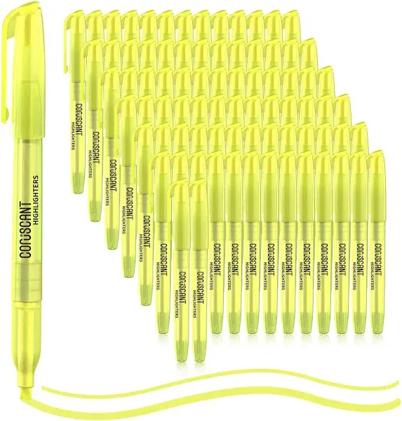 80 packs of highlighters, yellow highlighter, wide chisel tip marking, quick ...