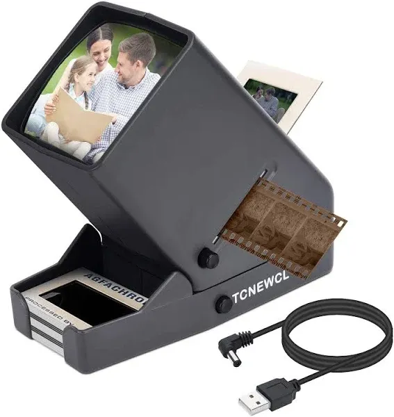 35mm Slide and Film Viewer, Negative Desk Top LED Medium, Black 