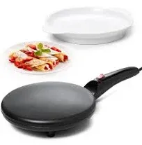 Moss & Stone 8" Electric Crepe Maker Pan Style Hot Plate Cooktop On/Off SW