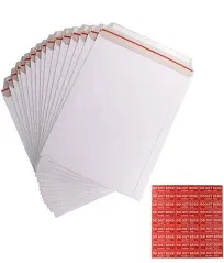 50 Pack 9X12 inch Self Seal Photo Document Mailers Stay Flat White Cardboard ...