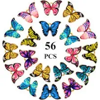 Hicarer 56 Pieces Butterfly Charms Butterfly Pendants Kawaii Charms for Jewelry Making DIY Necklace Bracelets Accessories