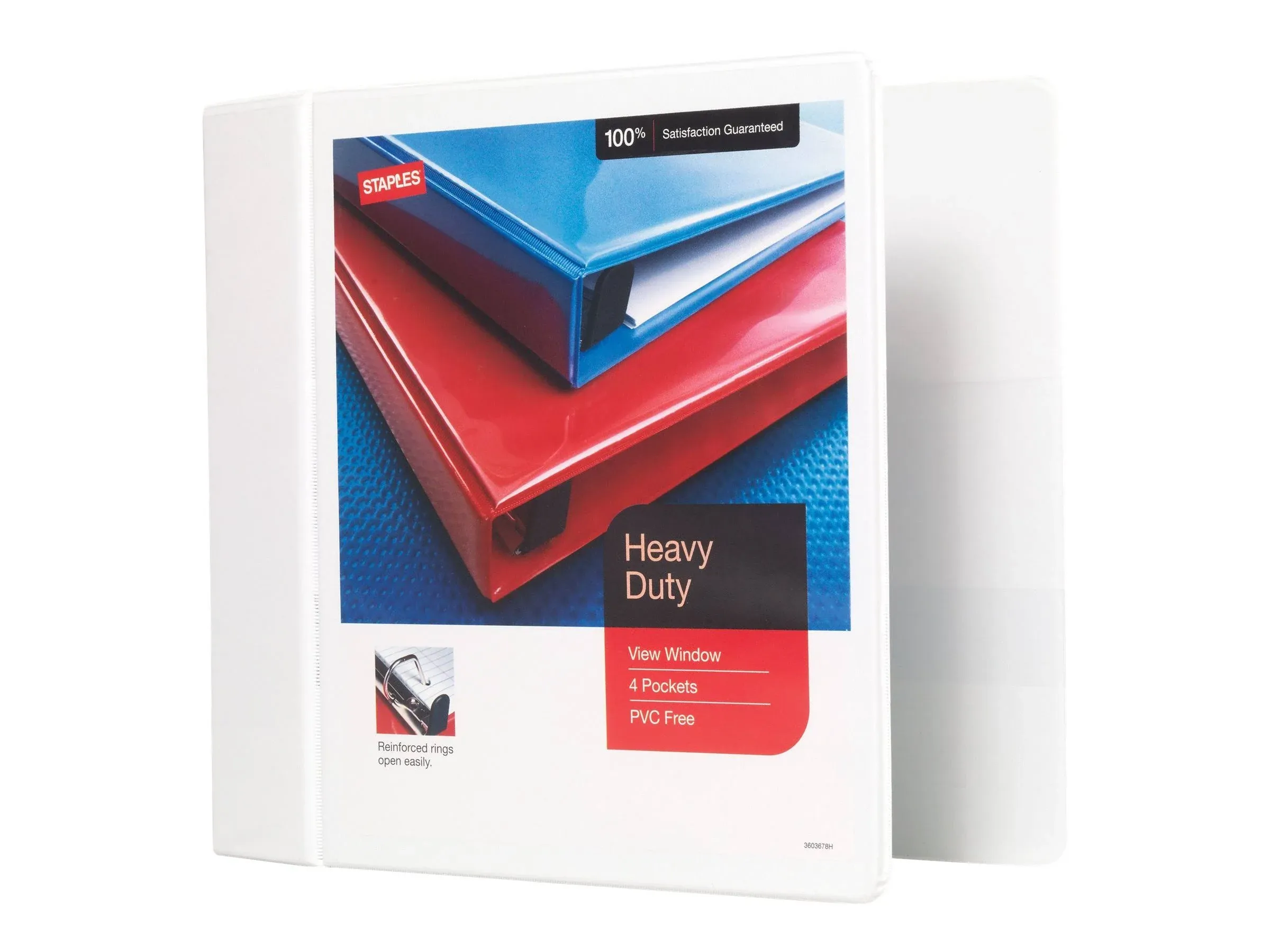 Staples Heavy Duty 5&#034; 3-Ring View Binder White (24700) 82660