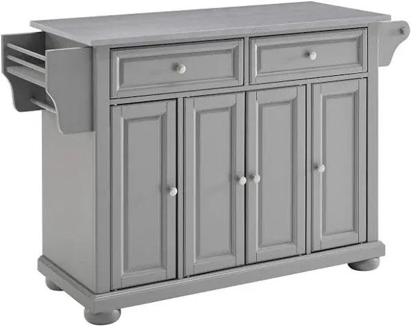 Crosley Alexandria Stainless Steel Top Kitchen Island - Gray