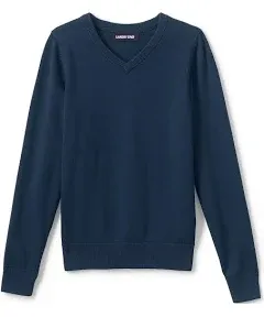 Boys' 4-20 Lands' End Fine Gauge V-Neck Sweater