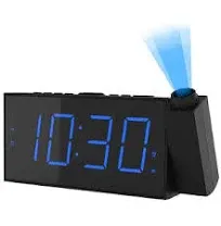 Onlyee Projection Alarm Clock with USB Charger for Bedroom LED Digital