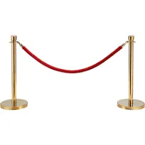 GoVets&#8482; Red Velour Rope 59" With Ends For Portable Gold Post 385RD269