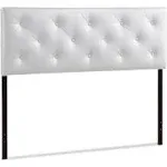 Baxton Studio Baltimore Modern and Contemporary Full White Faux Leather Upholstered Headboard