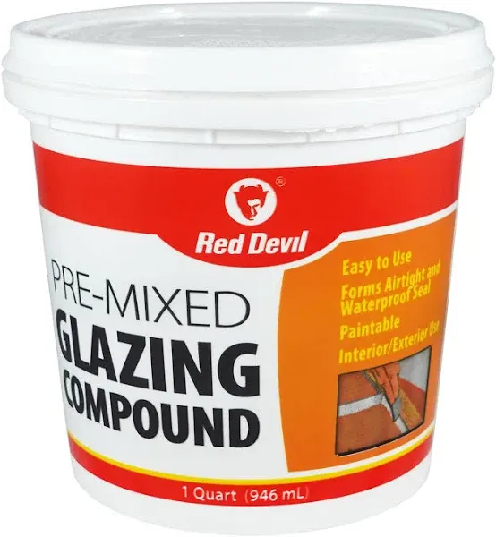 Red Devil 0664 Pre-Mixed Glazing Compound, 1 Quart