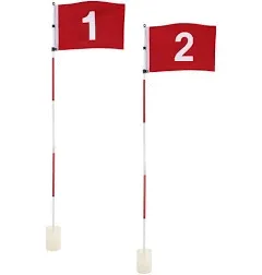  Golf Flagstick 6ft, Portable Five-Section Design Version2- Red Flag#1, 1-Pack