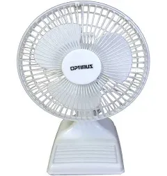 Optimus 6 inch Personal Portable Fan Table Fan 2-Speed Fan, White