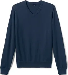 Lands' End Men's Cotton Modal V-Neck Sweater