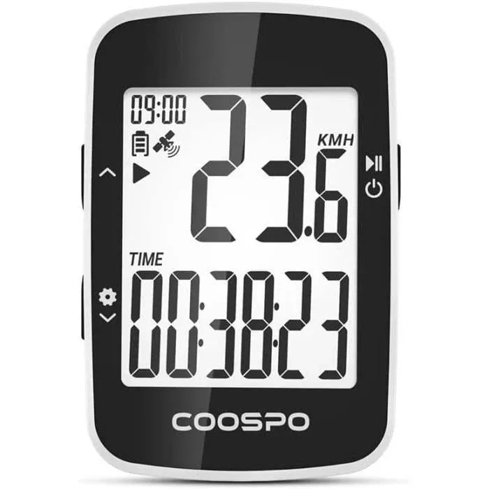 Coospo Bike Computer Wireless GPS BC26, Bluetooth Cycle Computer GPS IPX7 Waterproof, Bike Speedometer Odometer with 2.3 Inch Auto-Backlight, Bicycle