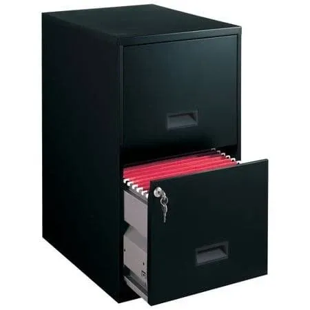 Space Solutions 18&#034; Deep 2 Drawer Letter Width Vertical File Cabinet, Black