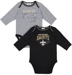 New Orleans Saints Baby Onesie Bodysuit 2 Pk - Gerber NFL Newborn - 18m