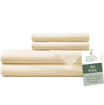 Hotel Sheets Direct Bamboo 4 Piece Bed Sheet Set Cooling, Full Sand, Beige