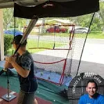 Baseball Net & Softball Net - Hitting/Pitching Net - Practice Batting Net Attaches and Hangs on Garage Door - Hitting Net Rolls Up for Storage - Baseball Training Equipment for Adults and Kids