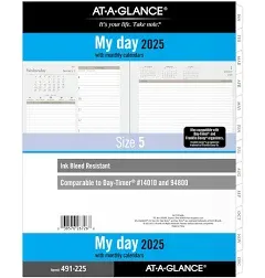 2025 AT-A-GLANCE Daily Planner Refill, 8-1/2" x 11", Art & Design, January 2025 To December 2025, 491-225