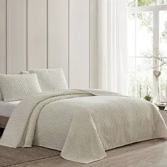 Beatrice Home Fashions Channel Chenille Bedspread, King, Sage