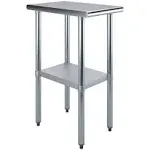 Amgood 18" x 18" Stainless Steel Table with Undershelf