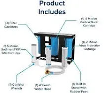 Camco Evo X3 Triple Stage Premium RV Water Filter Kit 40649