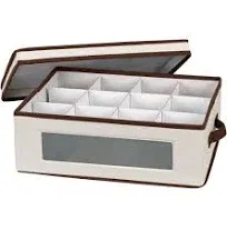 Holiday 12 Compartments China Cup Storage Box In Cream,natural