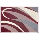 Stylish Camping GA5 Burgundy/Black 8-Feet x 12-Feet Graphic Reversible Mat