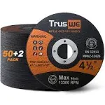 Truswe Cut Off Wheels 52 Pack,4 1/2 inch,0.45 USD/Pack,Metal and Stainless Steel Cutting Wheel for Angle Grinder,Ultra Thin Cut-Off Wheel Cutting