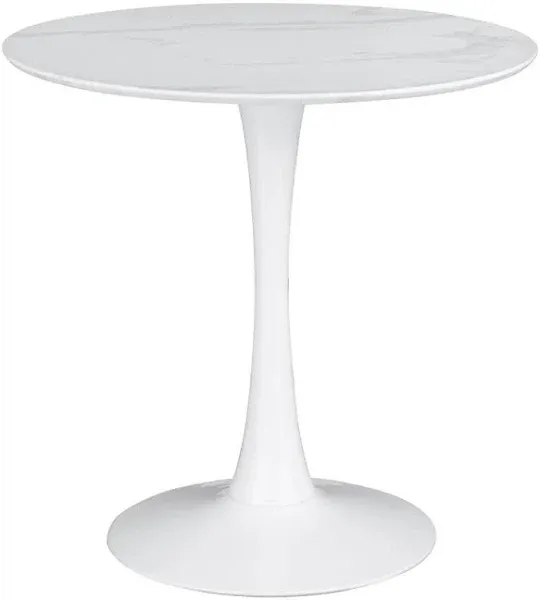 Coaster Arkell White 30" Round Pedestal Dining Table