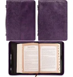 Large Bible Cover for Woman - Faith is being sure of what we hope - purple