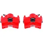 1991 Oldsmobile Cutlass Calais Powerstop Front Driver and Passenger Side Brake Caliper - Performance Series 2-Wheel Set, Red Powdercoated S4356 by Powerstop®