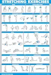 QuickFit Stretching Workout Exercise Poster - Stretch Routine (LAMINATED, 18in x ...