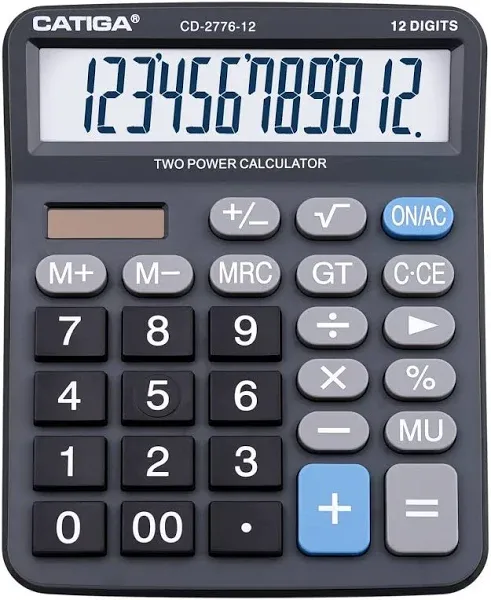 Adesso CD-2776B Premium Commercial 12 Digits Basic Calculator