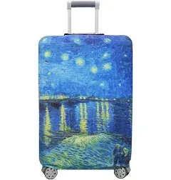 TRAVEL KIN Thickened Luggage Cover ，Washable Travel Gear Cover，18/24/28/32 Inch Suitcase Spandex Protective Cover (L(25"-28" luggage), Almond Blossom)