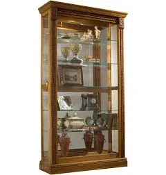 Pulaski Furniture Estate Oak Mirrored Two Way Sliding Door Curio 20484