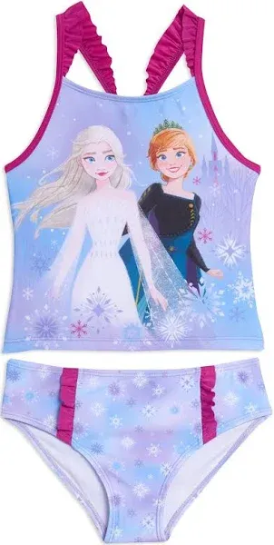 Baby Disney Frozen Elsa Princess Anna Tankini Top and Kids Bikini Bottom Swim Set