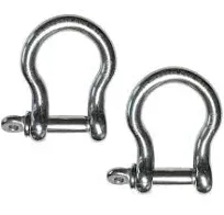 Stainless Steel 316 Forged Bow Shackles 6mm or 1/4&#034; Marine Grade